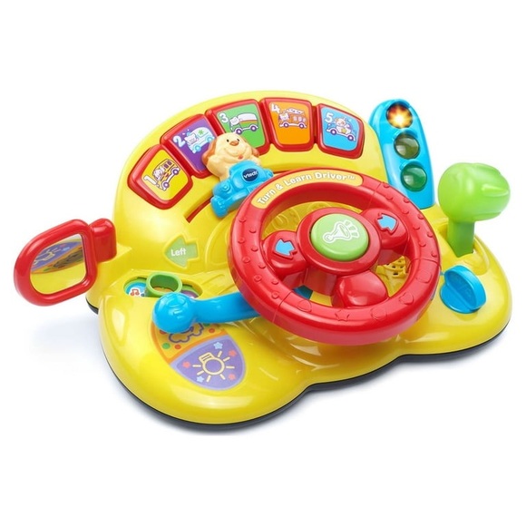 VTech Turn and Learn Driver, Role-Play Toy for Baby, Teaches Animals, Colors - Picture 3 of 3